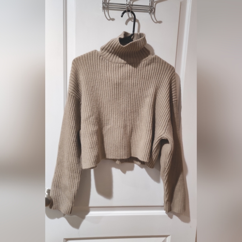 Cropped turtleneck sweater